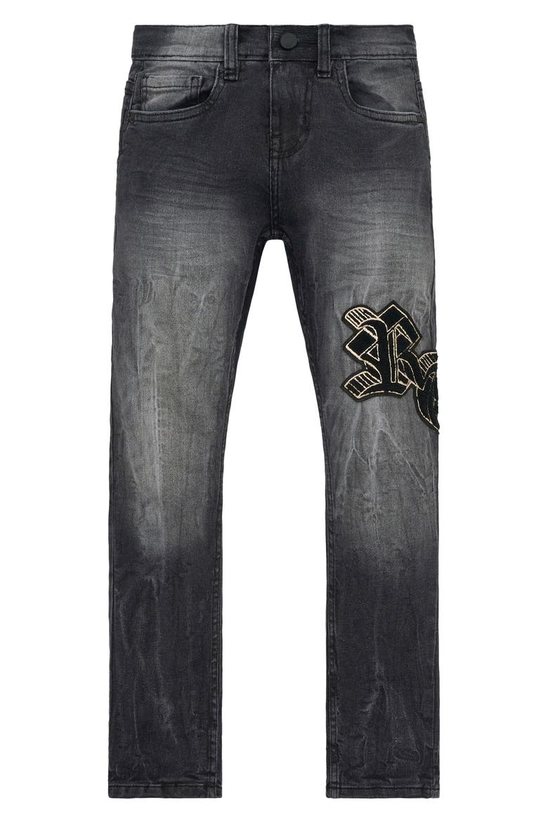 Kids' Anderson Skinny Jeans, Main, color, GREY STORM OG PATCH