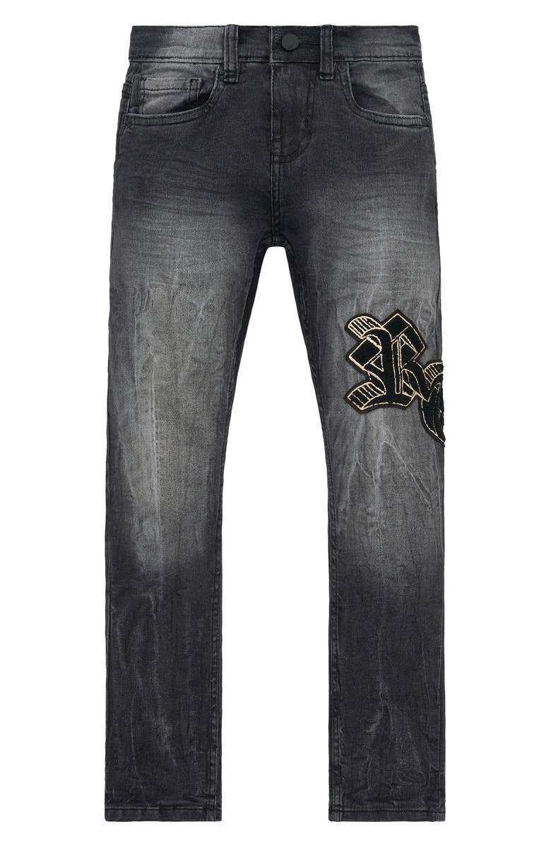 RtA Kids' Anderson Skinny Jeans, Main, color, Grey Storm Og Patch