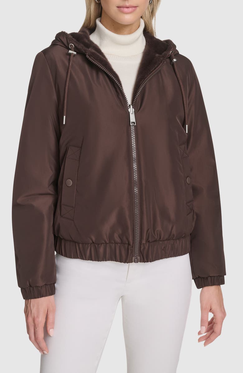 Andrew Marc Dalby Reversible Hooded Jacket, Main, color, Carob