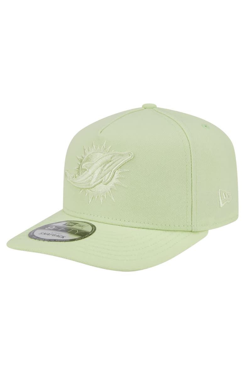 New Era Men's New Era Light Green Miami Dolphins Color Pack 9FIFTY Snapback Hat, Main, color, Light Green