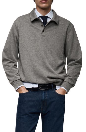 Mango Polo Sweatshirt In Gray