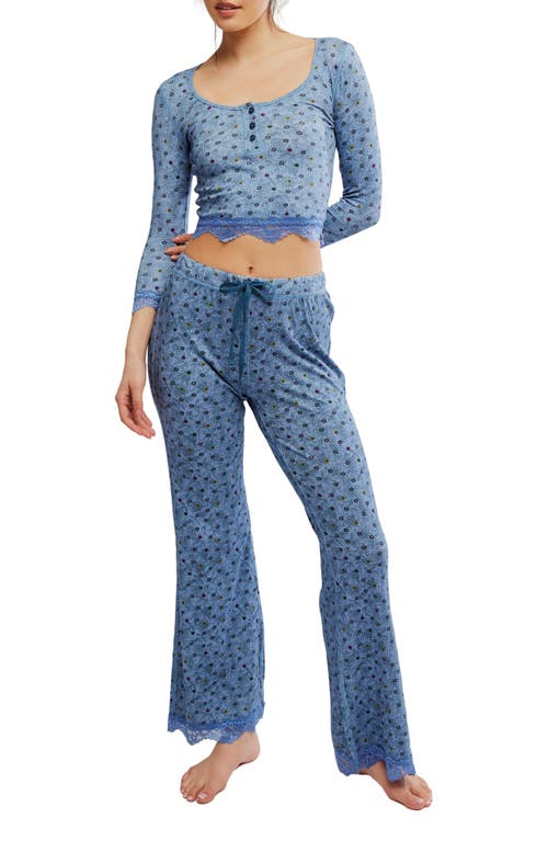 Free People Stolen Dance Sleep Set In Blue