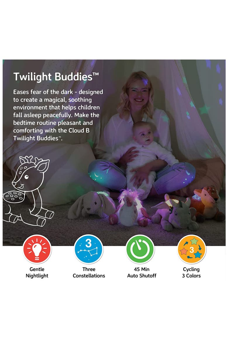 Twilight Buddies - Calming Plush Toy & Nightlight Star Projector, Alternate, color, BROWN