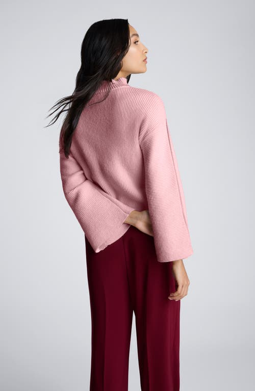 Kenneth Cole Rib Mock Neck Pullover In Pink