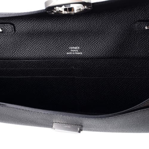 Pre-owned Hermes Hermes Chaine D'ancre To Go Wallet Epsom In Black