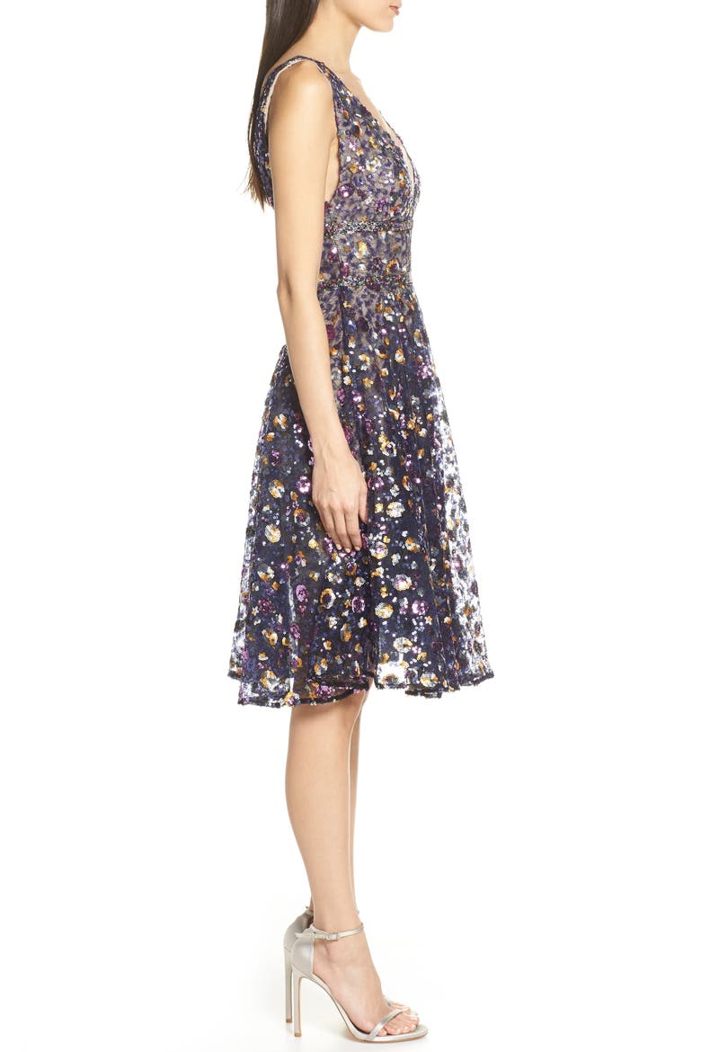 Bronx and Banco Sequin Fit & Flare Dress, Alternate, color, MULTICOLOR