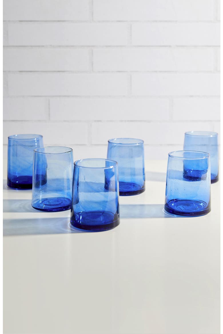 Moroccan Cone Glass Small, Alternate, color, BLUE