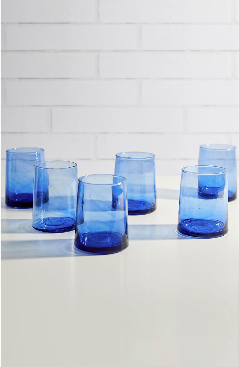 Verve Culture Moroccan Cone Glass Small, Alternate, color, Blue