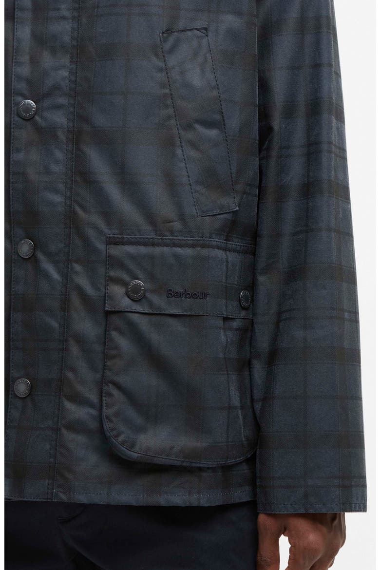 Ambleside Plaid Water Resistant Waxed Cotton Shirt Jacket, Alternate, color, NAVY TARTAN