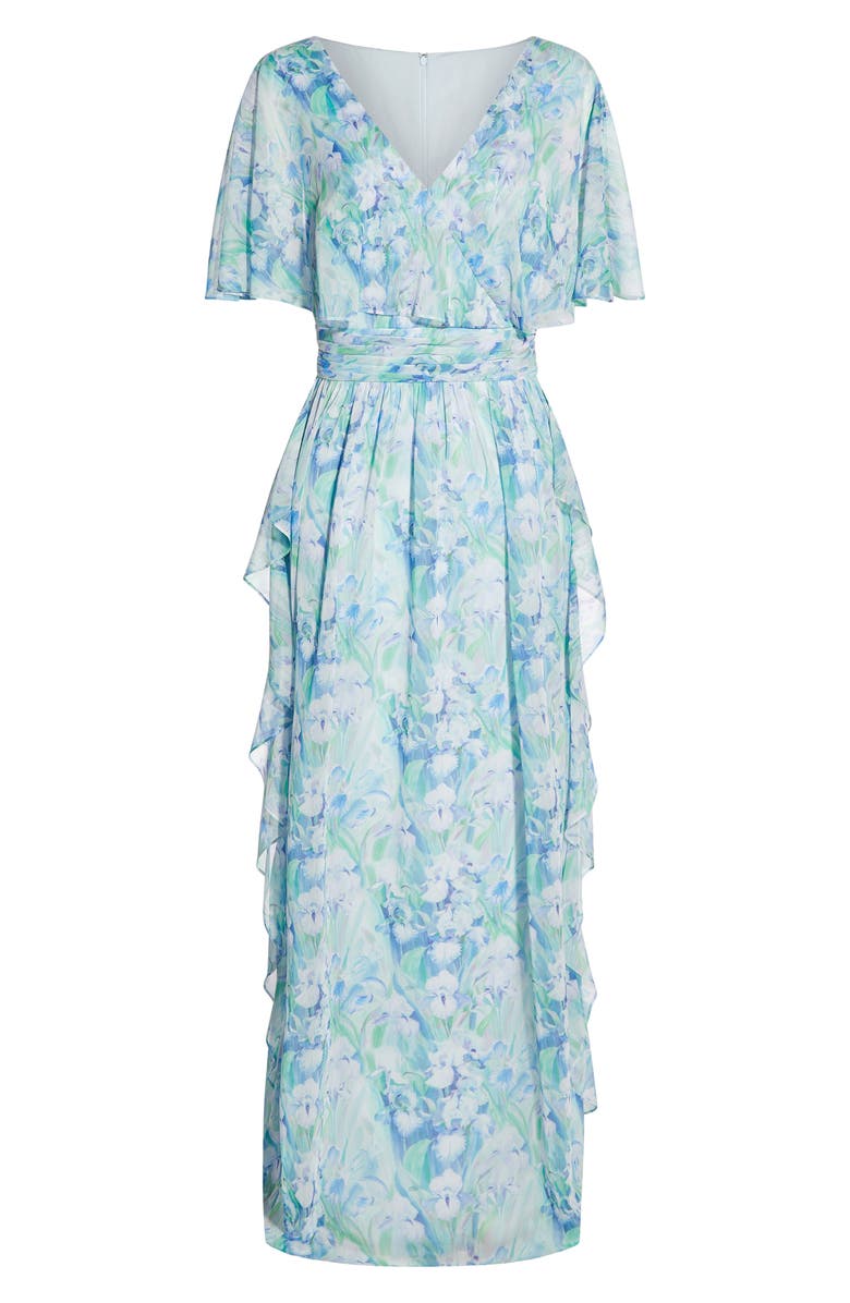 Adrianna Papell Chiffon Capelet Gown, Alternate, color,