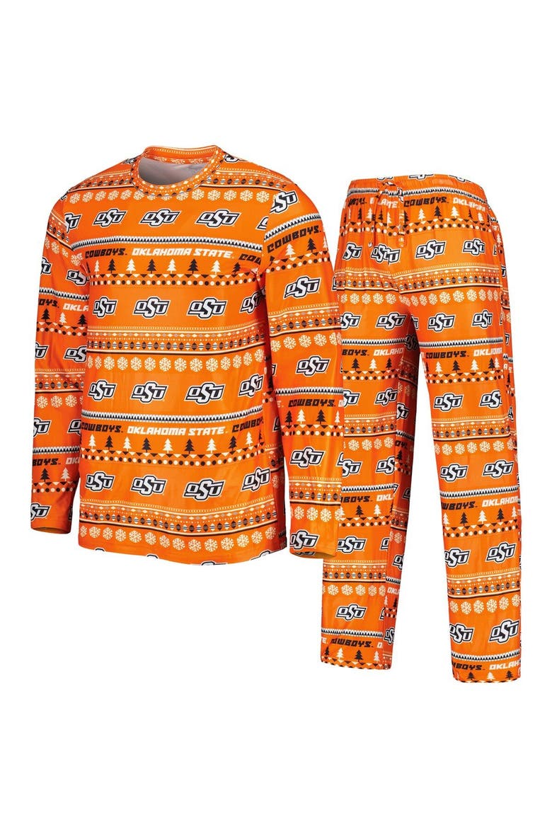 Men's Concepts Sport Orange Oklahoma State Cowboys Swivel Long Sleeve T-Shirt & Pants Sleep Set, Main, color, Orange