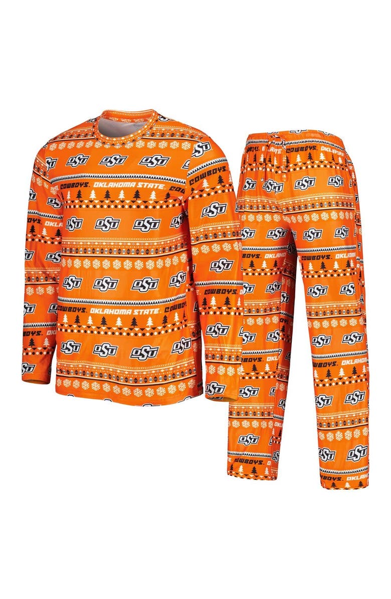 CONCEPTS SPORT Men's Concepts Sport Orange Oklahoma State Cowboys Swivel Long Sleeve T-Shirt & Pants Sleep Set, Main, color, Orange