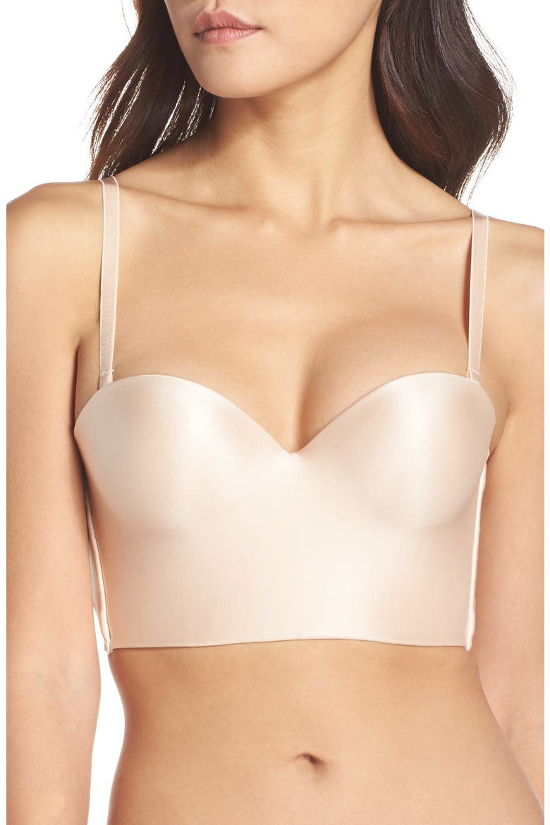 Essentials Convertible Underwire Longline Push-Up Bra, Alternate, color, BARE