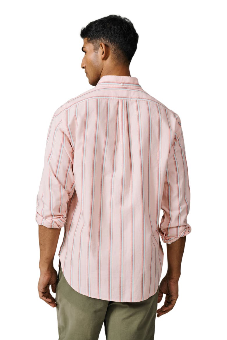 Walesby Lightweight Relaxed Oxford Shirt, Alternate, color, Coral Stripe