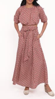 Petal & Pup Delilah Cotton Geo Print Crop Top & Skirt Set