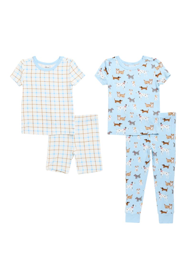 Kids' Puppy 4-Piece Pajamas Set, Main, color, BLUE