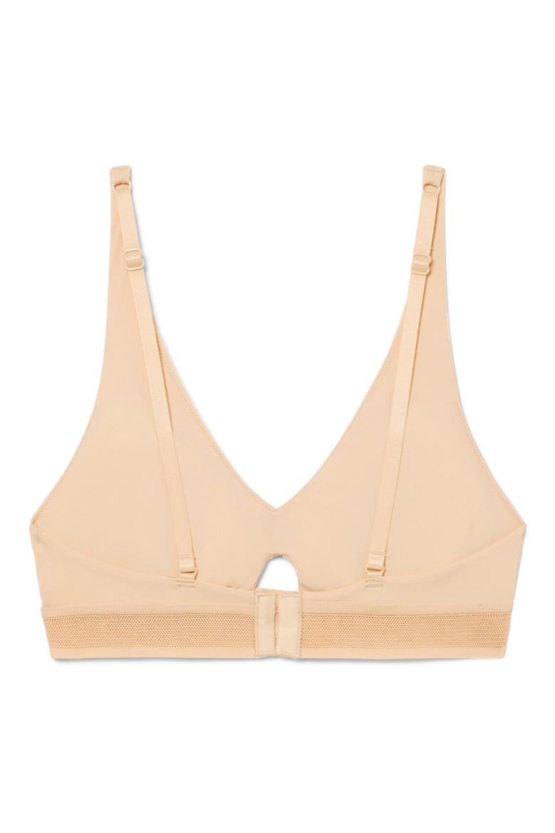 Cutout Wireless Microfiber Bra, Alternate, color, I89 - BISCUIT