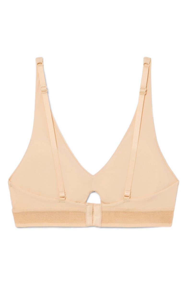 Lacoste Cutout Wireless Microfiber Bra, Alternate, color, Biscuit