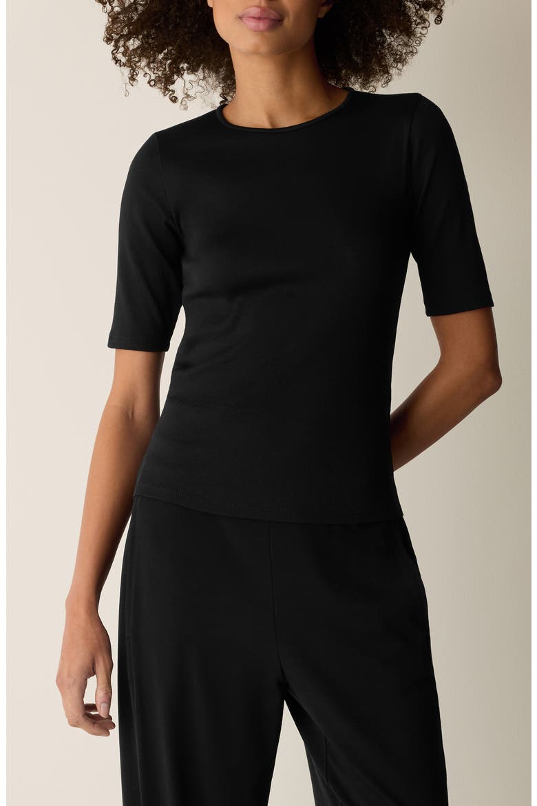 Crewneck T-Shirt, Main, color, BLACK