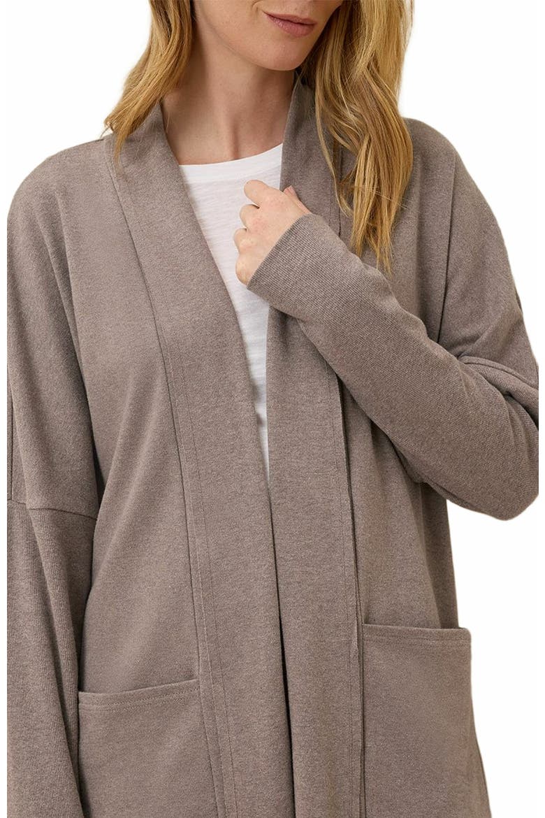 Organic Cotton Airplane Wrap Cardigan, Alternate, color, Deep Taupe Heather