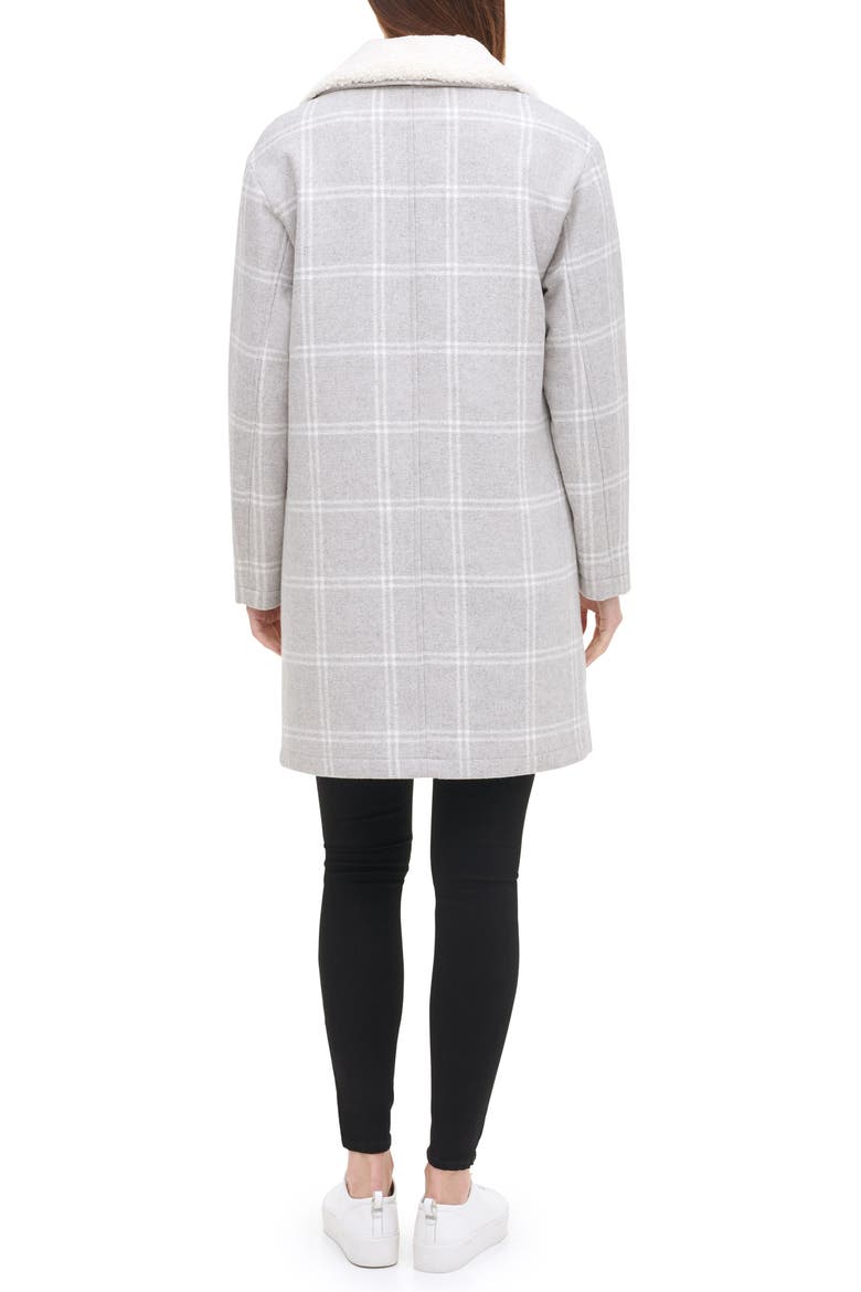 Levi's® Wool Top Coat with Faux Shearling Collar, Alternate, color, LIGHT GREY
