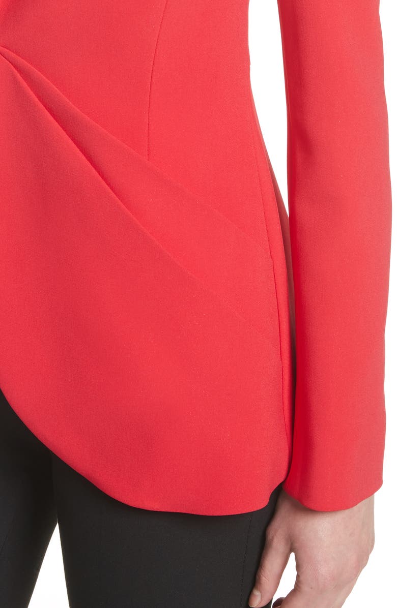 Brandon Maxwell Drape Pocket Crepe Jacket, Alternate, color, 