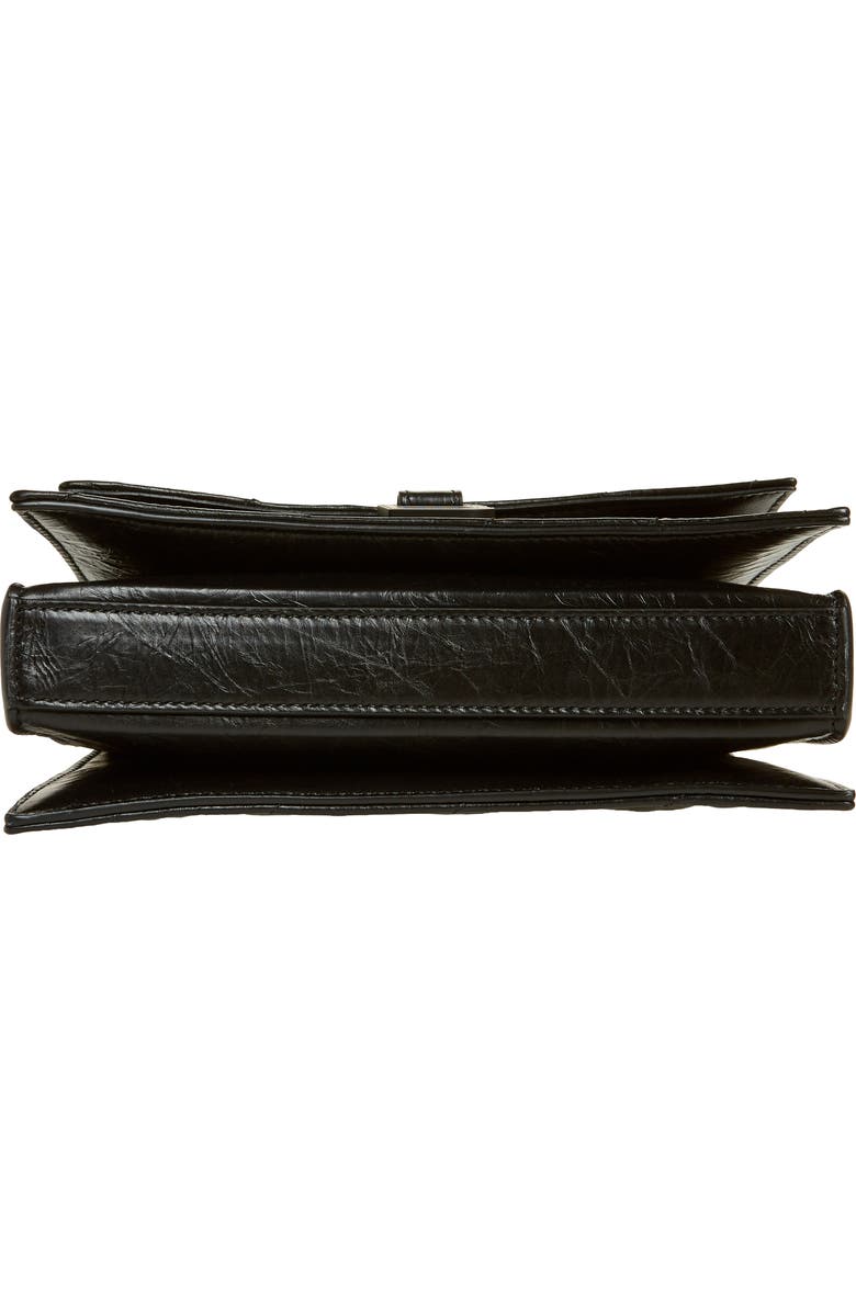 Balenciaga Crush Quilted Crinkle Leather Wallet on a Chain, Alternate, color,