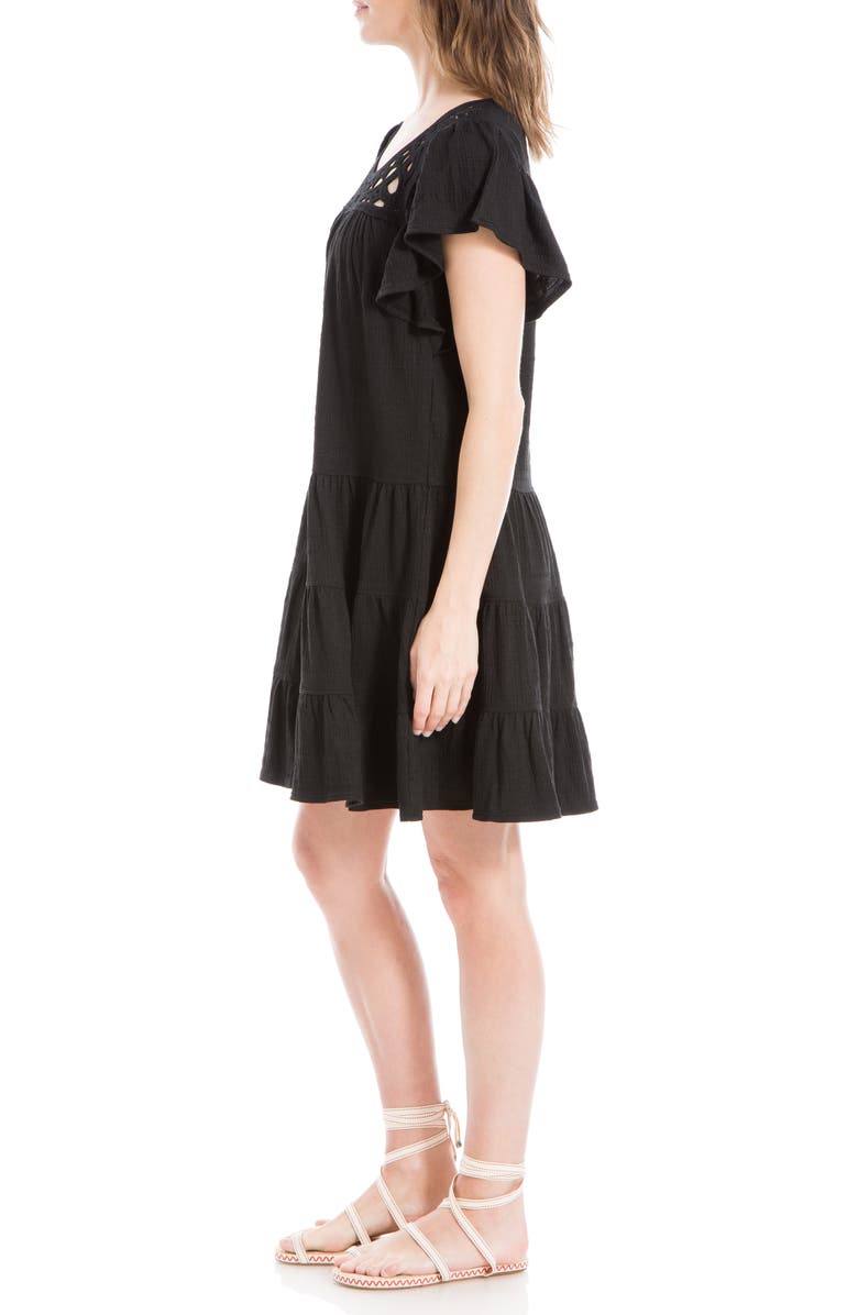 MAX STUDIO Crochet Trim Tiered Minidress, Alternate, color, 