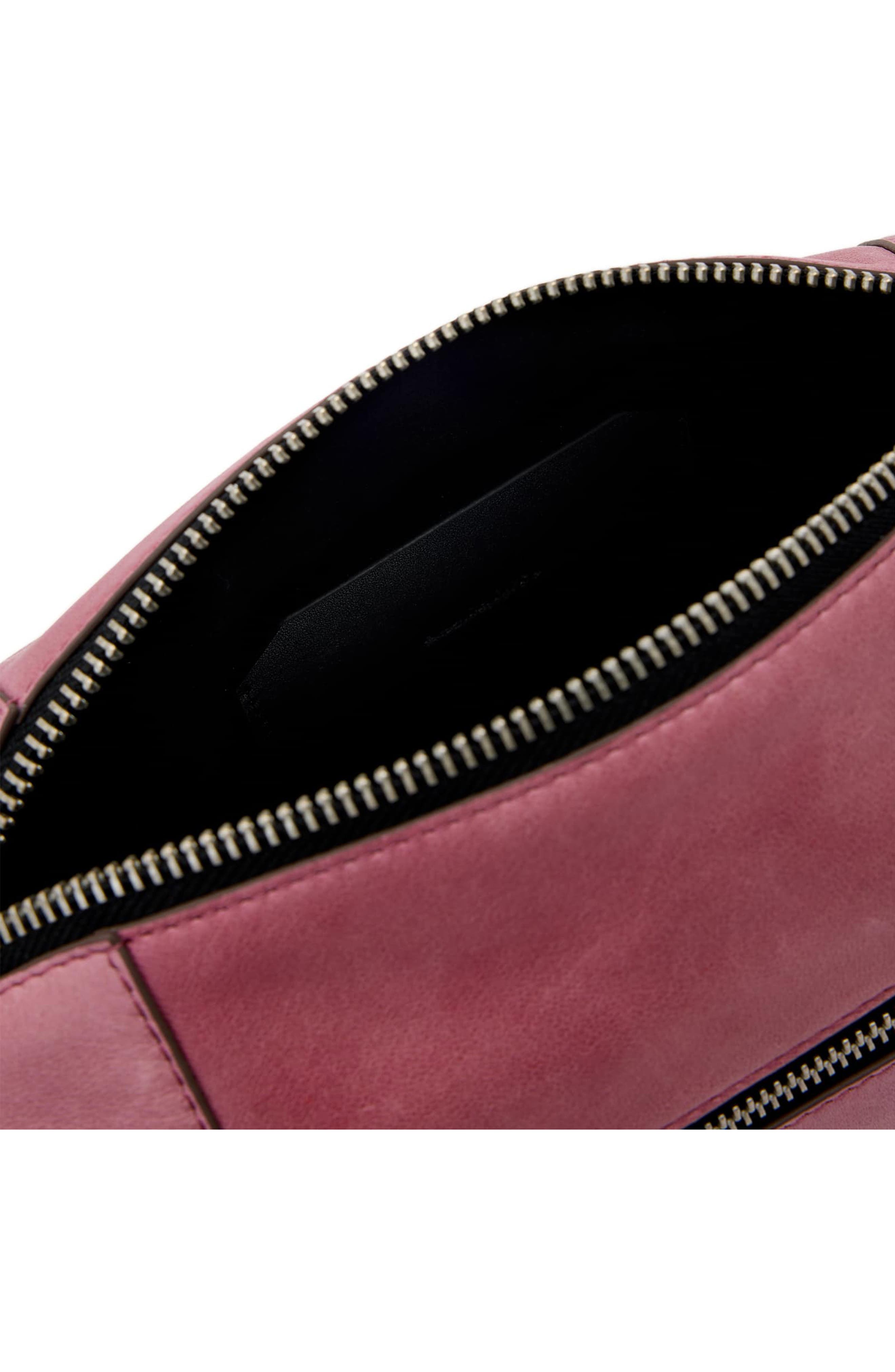 AllSaints Mini Vega Leather Shoulder Bag, Alternate, color, Raspberry Pink