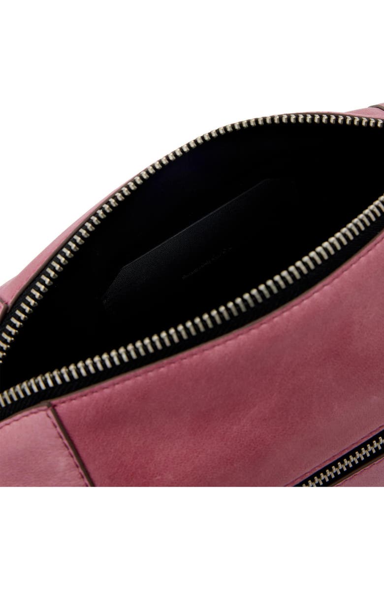 AllSaints Mini Vega Leather Shoulder Bag, Alternate, color, Raspberry Pink