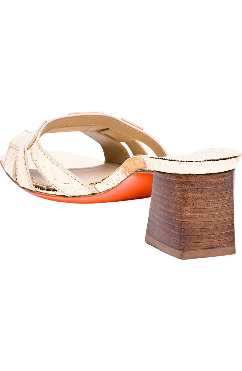 Santoni Women
s leather mid-heel Beyond sandal, Alternate, color, Gold