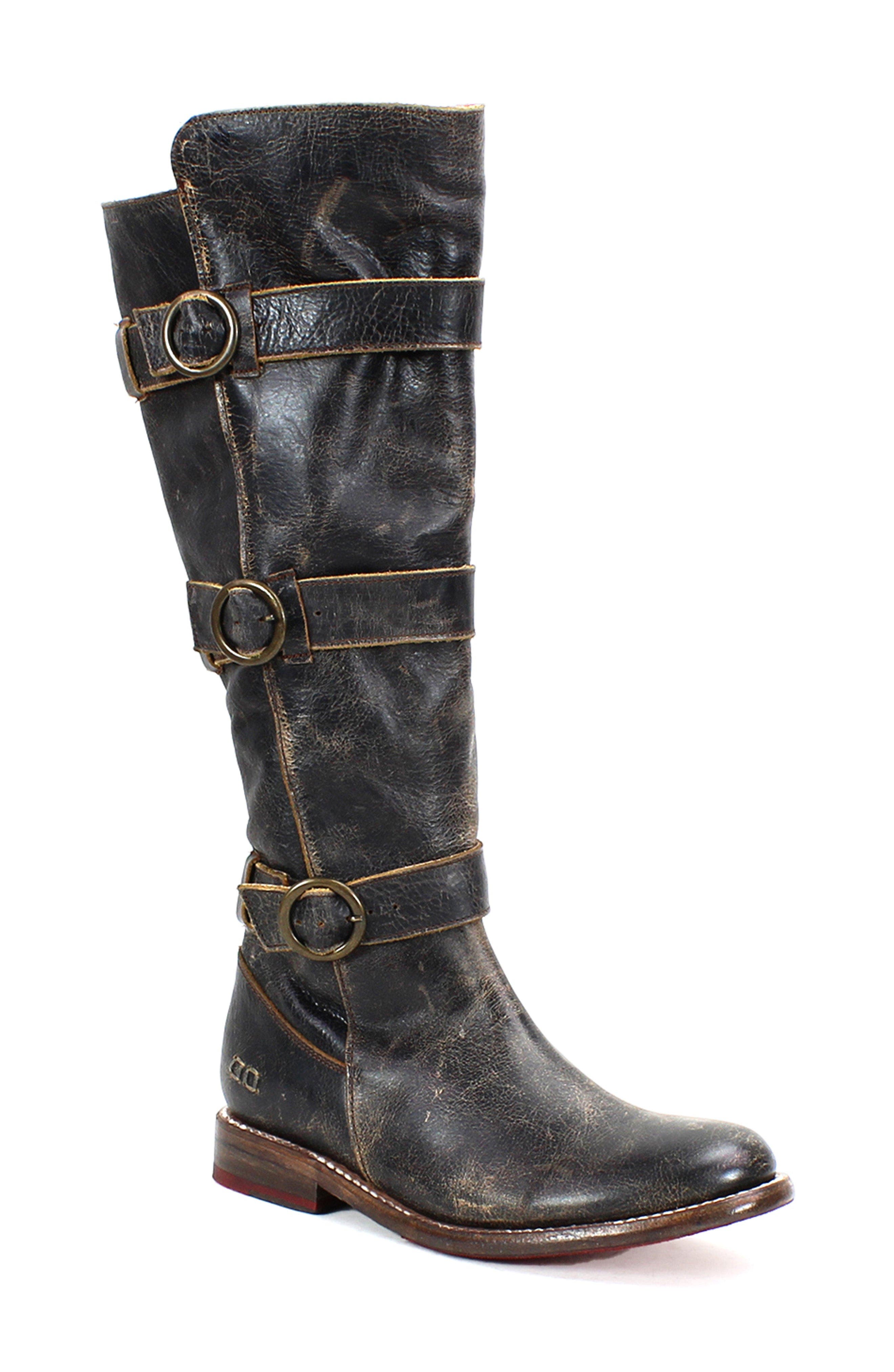 Bed Stu Kitty Engineer Boot, Main, color, Black Lux