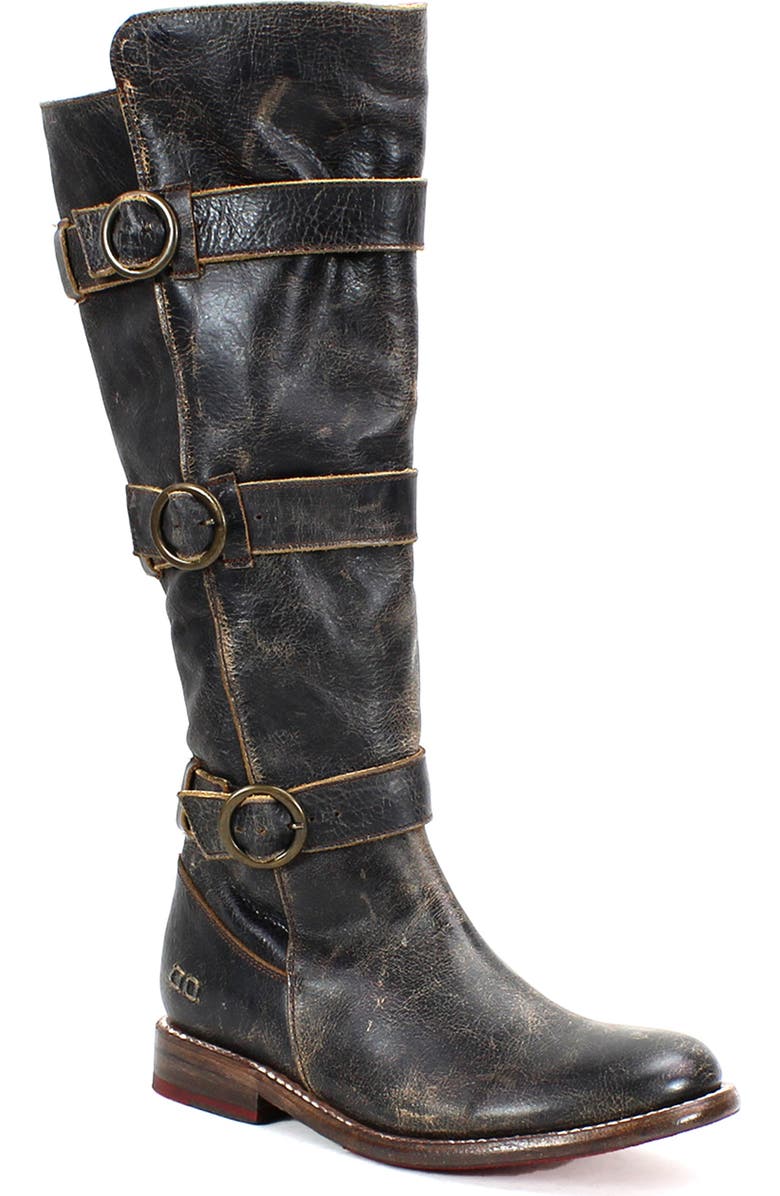 Bed Stu Kitty Engineer Boot, Main, color, Black Lux