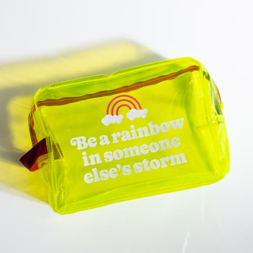 Totalee Gift Be A Rainbow Clear Travel Bag Plastic Yellow In Yellow