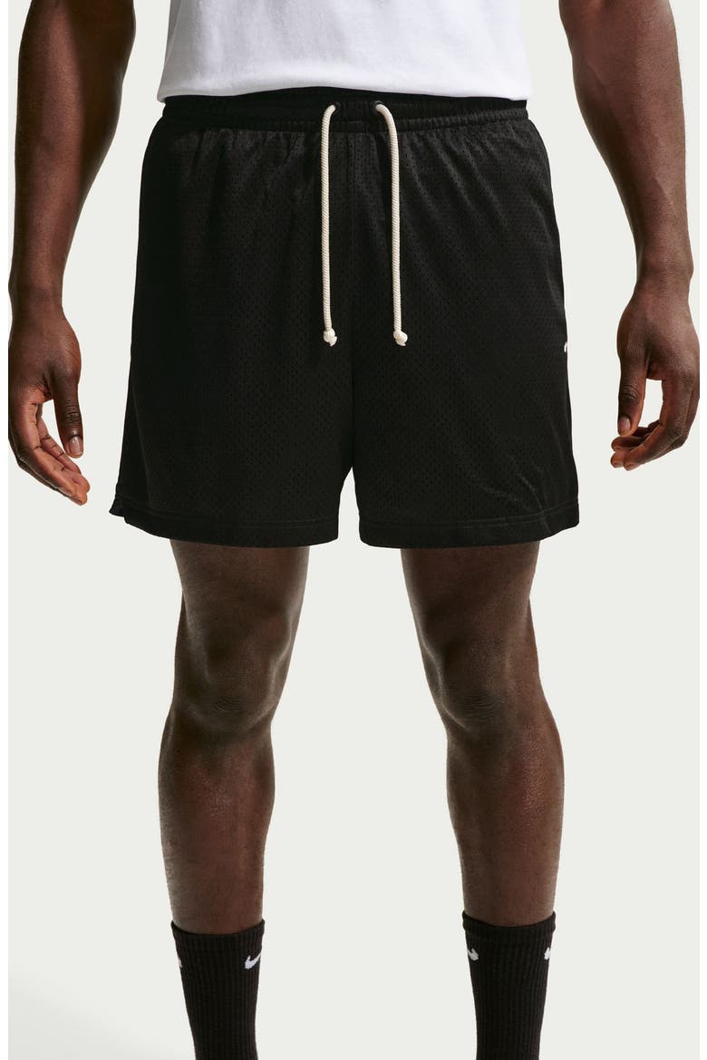 Standard Issue 5-Inch Practice Mesh Basketball Shorts, Alternate, color, BLACK/ PALE IVORY