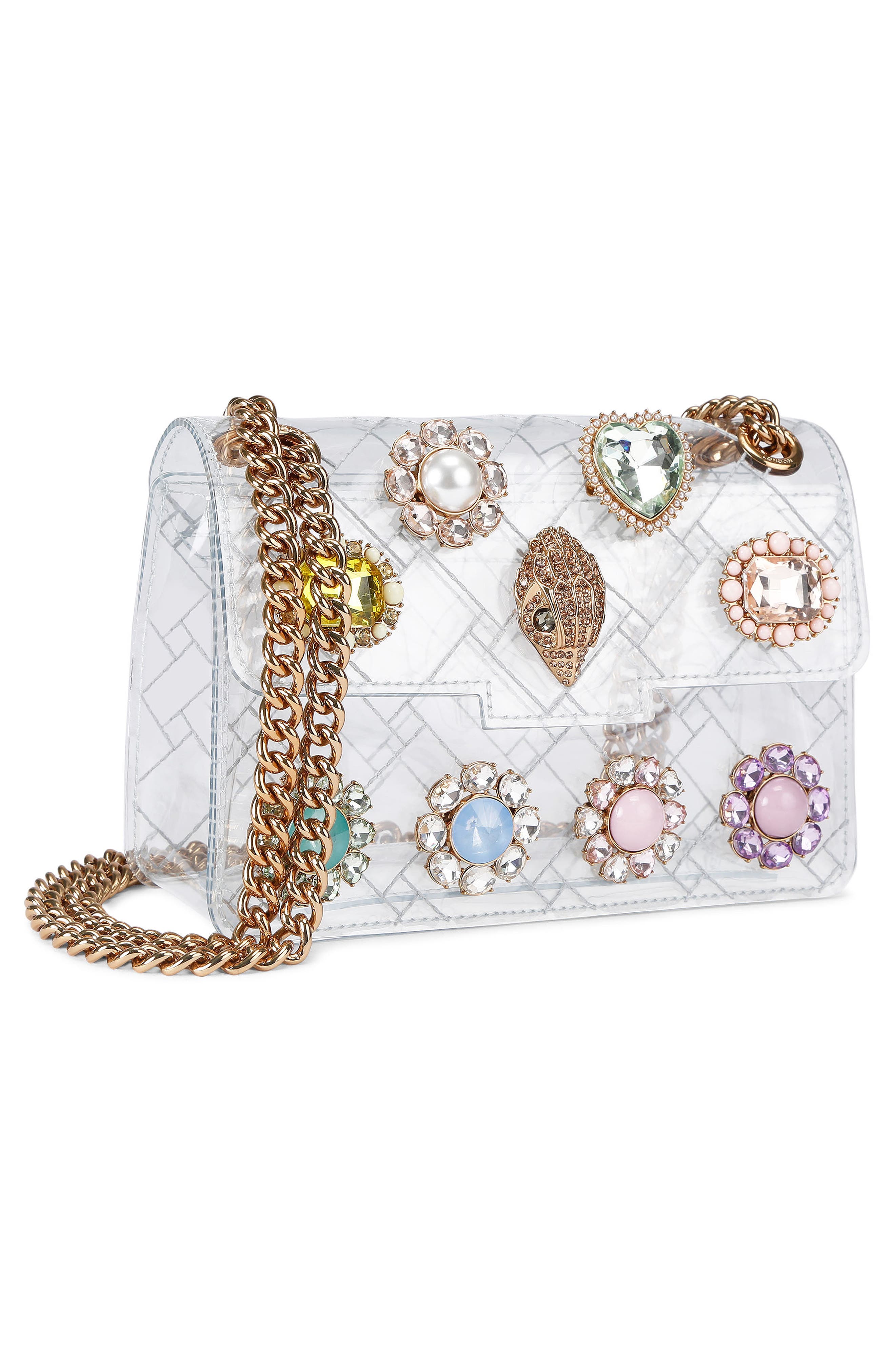 Mini Kensington Vinyl Convertible Clear Crossbody Bag, Alternate, color, OPEN WHITE