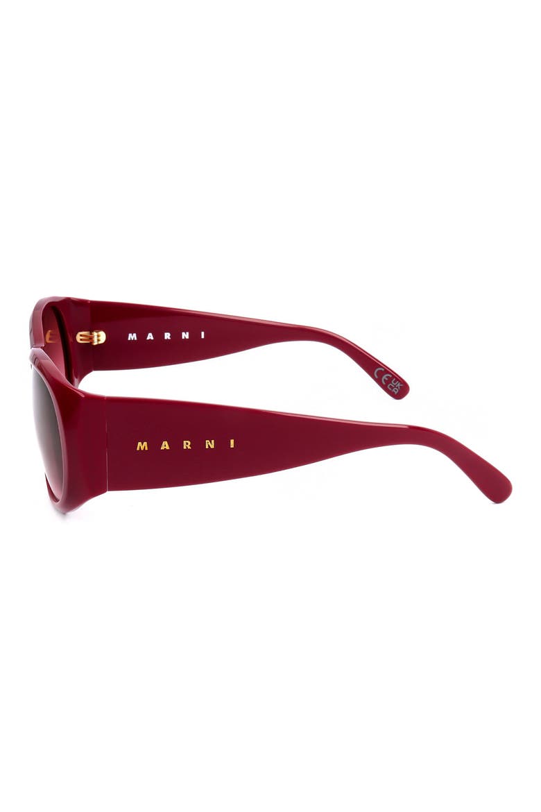 57mm Square Sunglasses, Alternate, color, RED / PINK