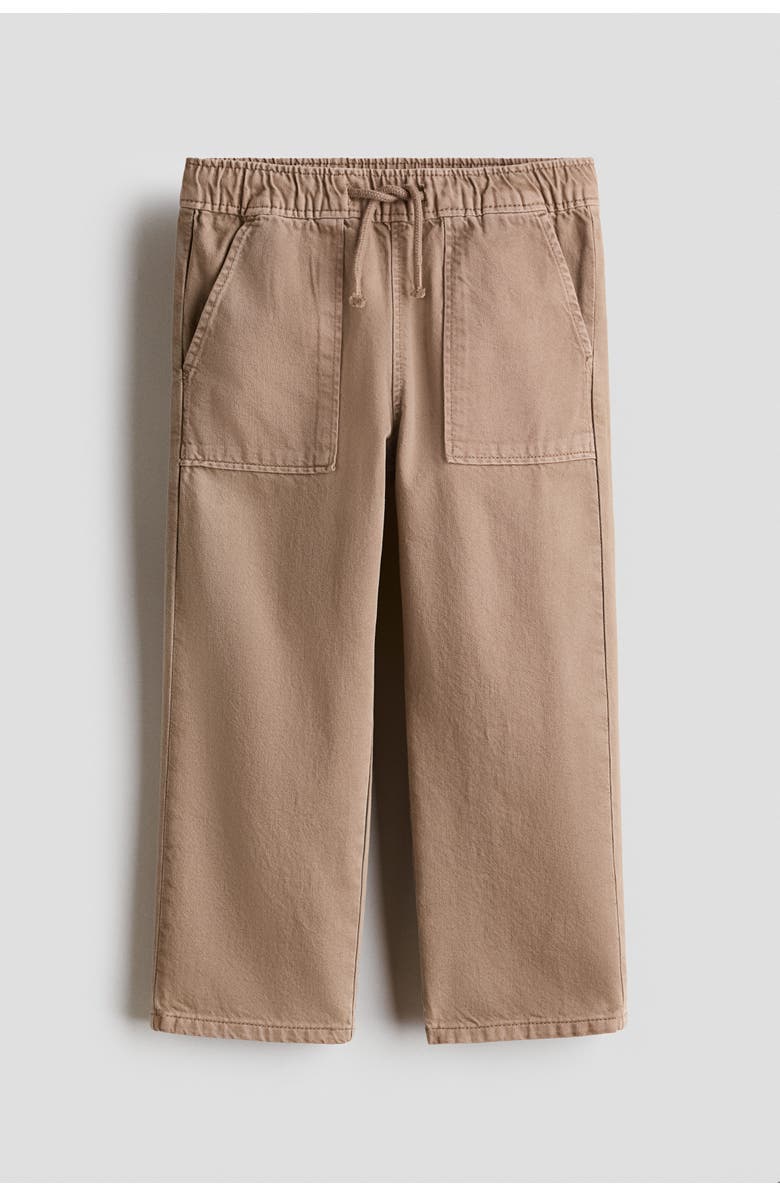 H&M Cotton Twill Joggers, Main, color, Beige