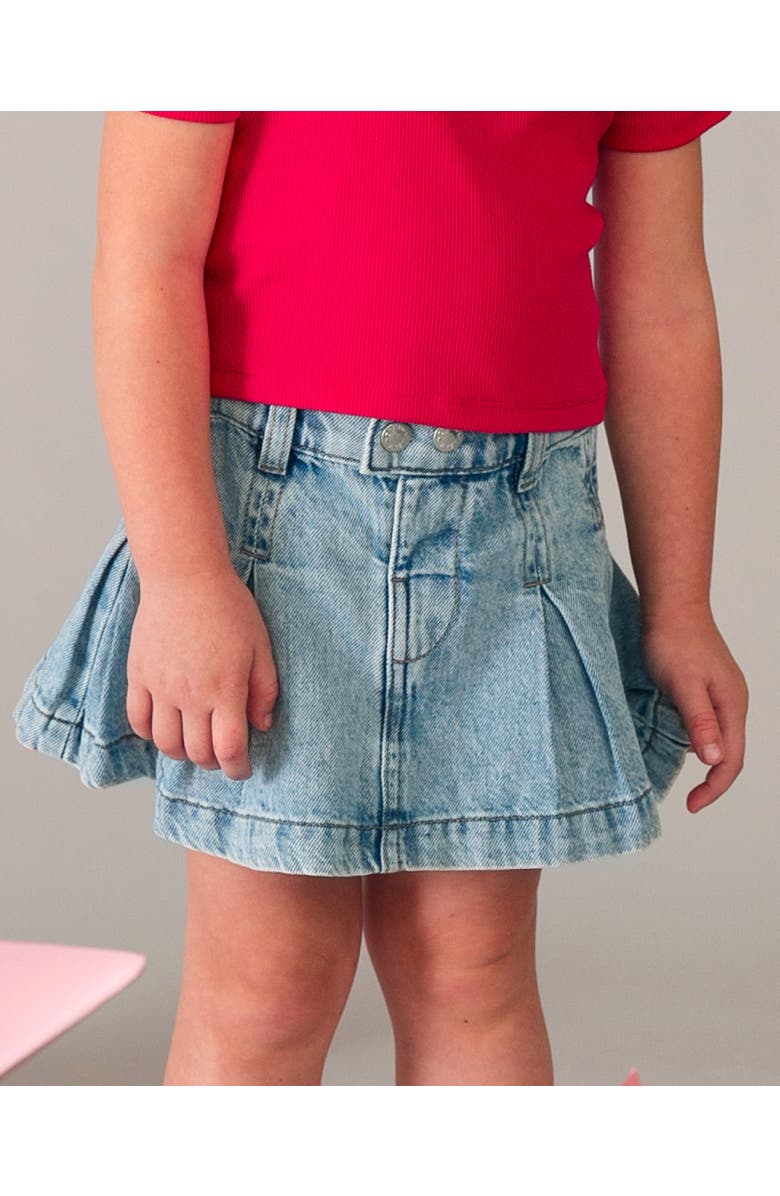 Mayoral Denim Pleated Skirt, Alternate, color, Blue