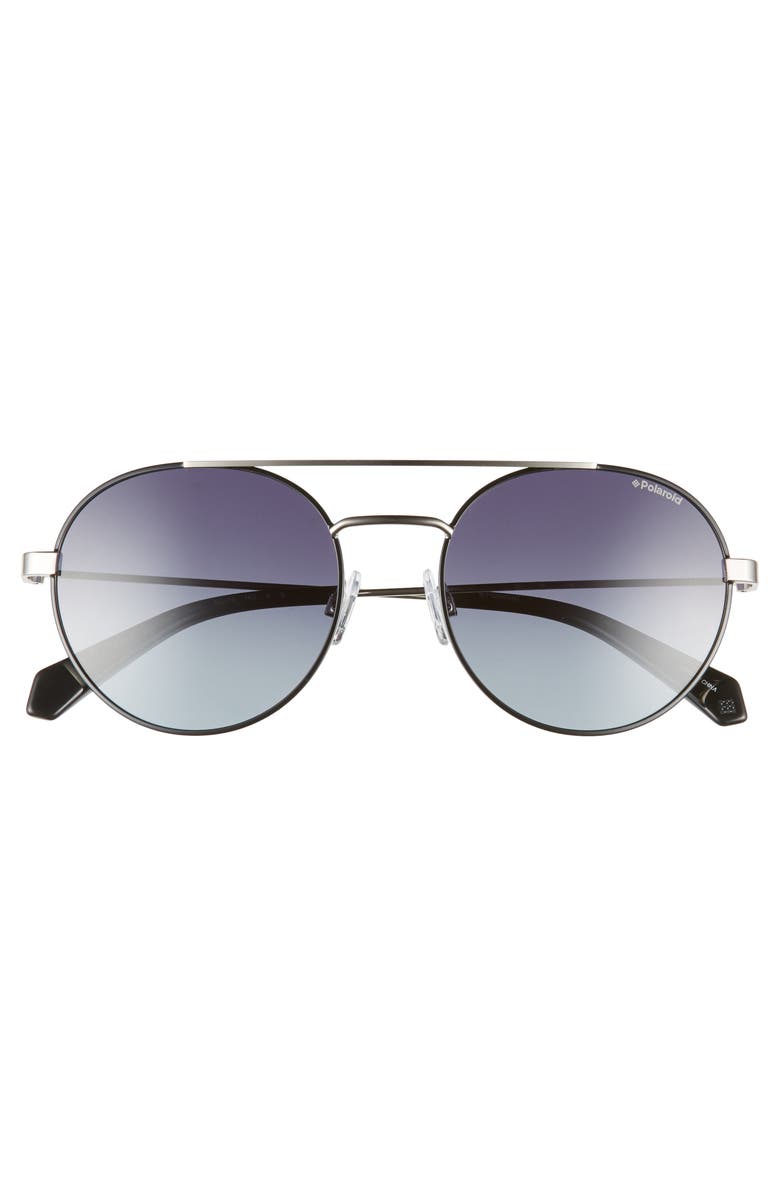 Polaroid 55mm Polarized Round Aviator Sunglasses, Alternate, color, 