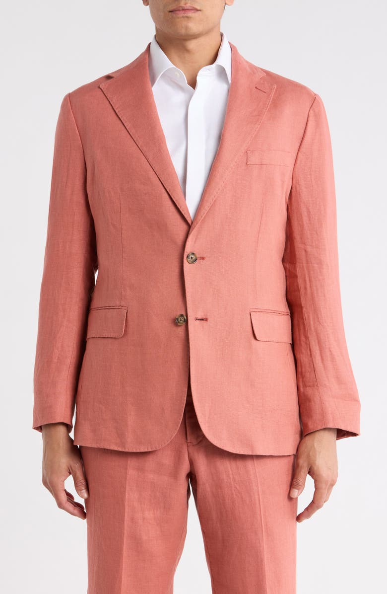 Brooks Brothers Lino Linen Sport Coat, Main, color, Canyon Rose