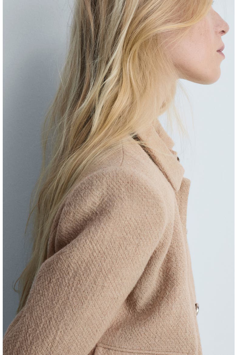 Cotton Blend Crop Jacket, Alternate, color, MEDIUM BROWN
