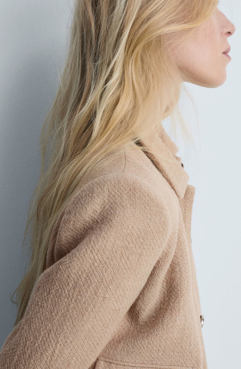 MANGO Cotton Blend Crop Jacket, Alternate, color, 