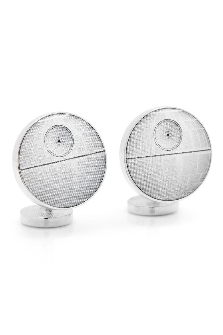 'Star Wars™ - Death Star Blueprint' Cuff Links, Alternate, color, SILVER