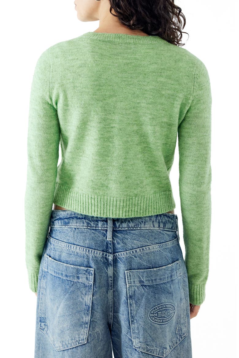 Cozy Crewneck Cardigan, Alternate, color, SAGE