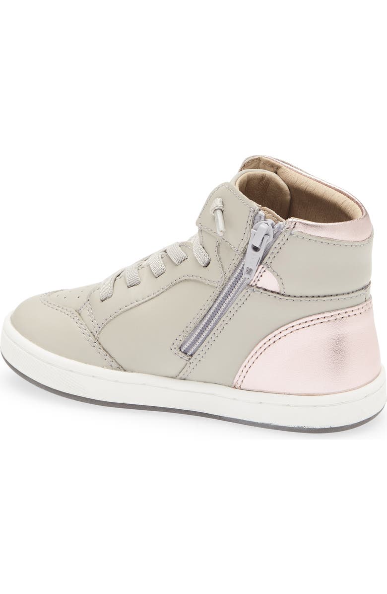 OLD SOLES Kids' Starling Metallic High Top Sneaker, Alternate, color, Gris / Pink Frost / Glam Pink