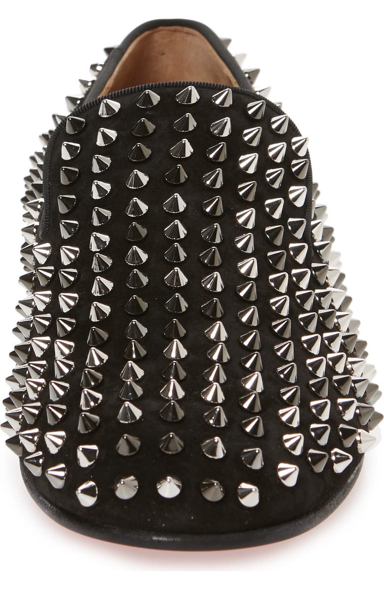 Christian Louboutin Rollerboy Spike Smoking Slipper, Alternate, color,