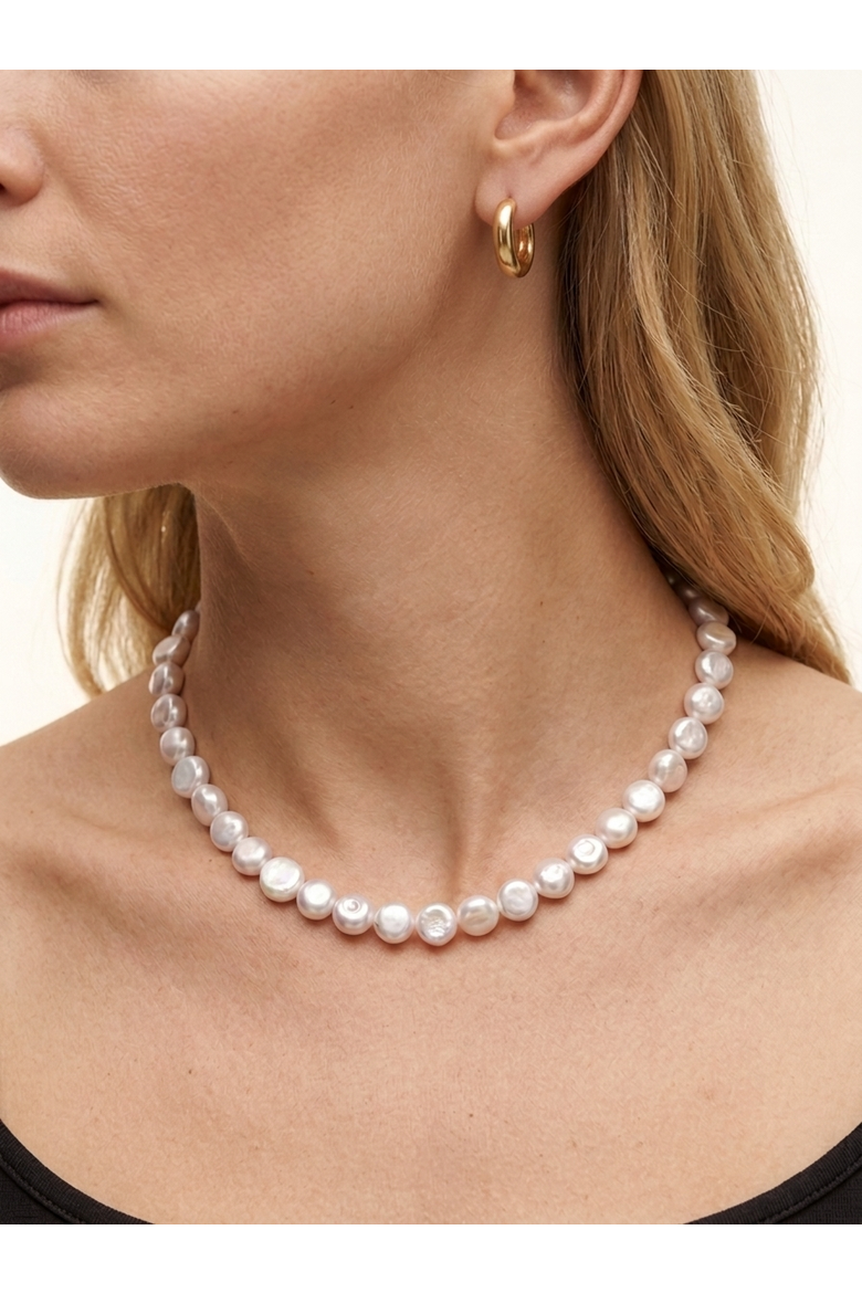 Baroque Freshwater Pearl Pendant Necklace, Alternate, color, Metallic Gold