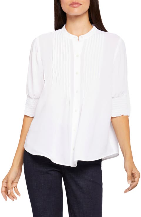 Pleated Peasant Blouse