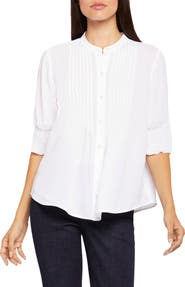 NYDJ Pleated Peasant Blouse